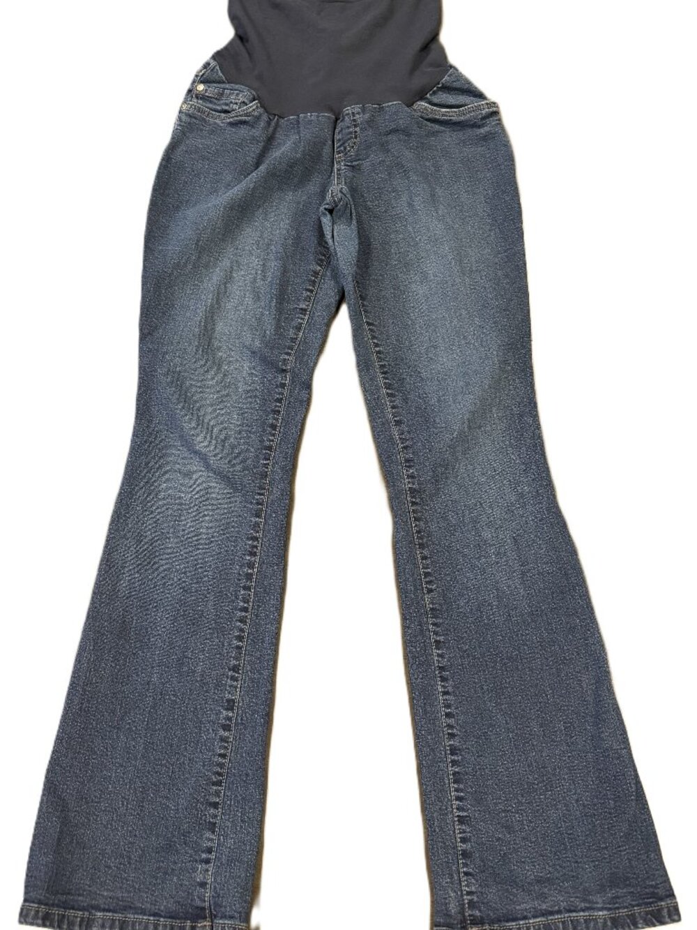 Indigo Blue Women’s Maternity Medium Wash Denim Jeans Size Large AS IS